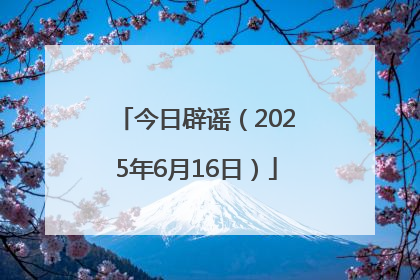 今日辟谣（2025年6月16日）