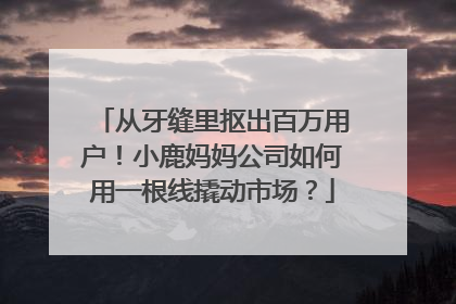 从牙缝里抠出百万用户！小鹿妈妈公司如何用一根线撬动市场？