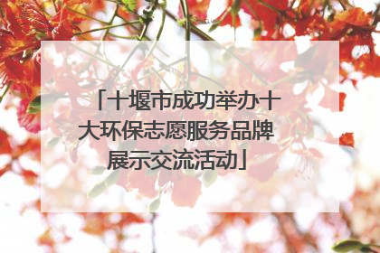 十堰市成功举办十大环保志愿服务品牌展示交流活动