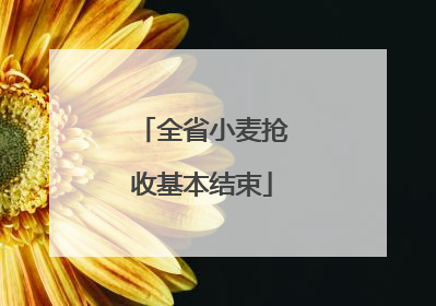 全省小麦抢收基本结束