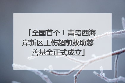 全国首个！青岛西海岸新区工伤超前救助慈善基金正式成立