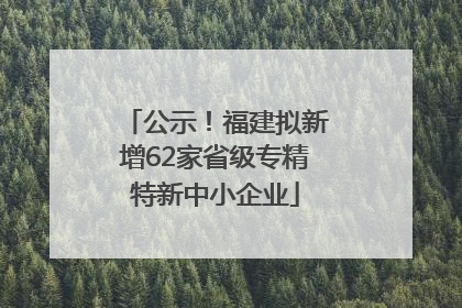 公示！福建拟新增62家省级专精特新中小企业