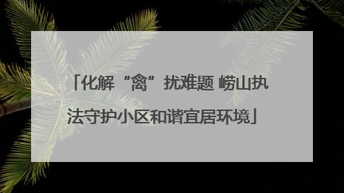 化解“禽”扰难题 崂山执法守护小区和谐宜居环境