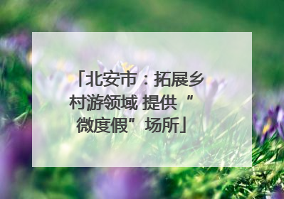 北安市：拓展乡村游领域 提供“微度假”场所