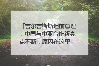 吉尔吉斯斯坦前总理：中国与中亚合作新亮点不断，原因在这里