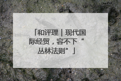 和评理｜现代国际经贸，容不下“丛林法则”