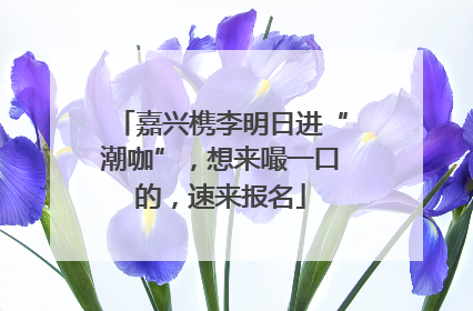 嘉兴槜李明日进“潮咖”，想来嘬一口的，速来报名