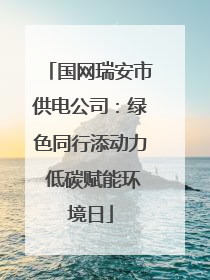 国网瑞安市供电公司：绿色同行添动力 低碳赋能环境日