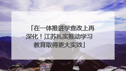 在一体推进学查改上再深化！江苏扎实推动学习教育取得更大实效