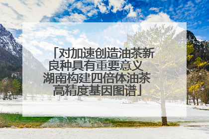对加速创造油茶新良种具有重要意义 湖南构建四倍体油茶高精度基因图谱