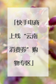 快手电商上线“云南消费券”购物专区