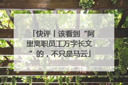 快评丨该看到“阿里离职员工万字长文”的，不只是马云