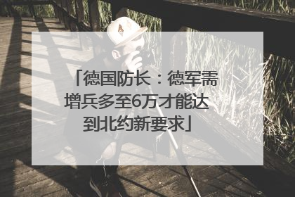 德国防长：德军需增兵多至6万才能达到北约新要求