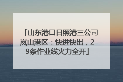 山东港口日照港三公司岚山港区：快进快出，29条作业线火力全开