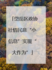 岱岳区政协社情民意“小信息”实现“大作为”