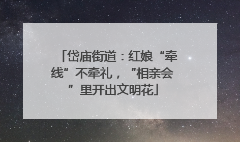 岱庙街道：红娘“牵线”不牵礼，“相亲会”里开出文明花