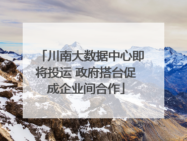 川南大数据中心即将投运 政府搭台促成企业间合作