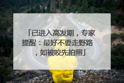 已进入高发期，专家提醒：最好不要走野路，如被咬先拍照