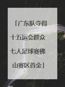 广东队夺得十五运会群众七人足球赛佛山赛区首金