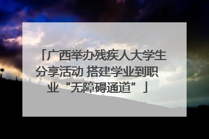 广西举办残疾人大学生分享活动 搭建学业到职业“无障碍通道”