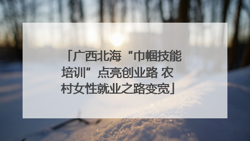 广西北海“巾帼技能培训”点亮创业路 农村女性就业之路变宽