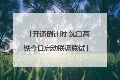 开通倒计时 沈白高铁今日启动联调联试