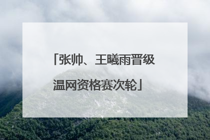 张帅、王曦雨晋级温网资格赛次轮
