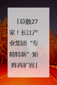 总数27家！长江产业集团“专精特新”矩阵再扩容