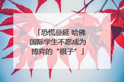 恐慌蔓延 哈佛国际学生不愿成为博弈的“棋子”