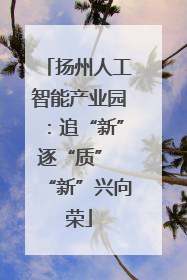 扬州人工智能产业园：追“新”逐“质” “新”兴向荣