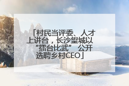 村民当评委、人才上讲台，长沙望城以“擂台比武” 公开选聘乡村CEO