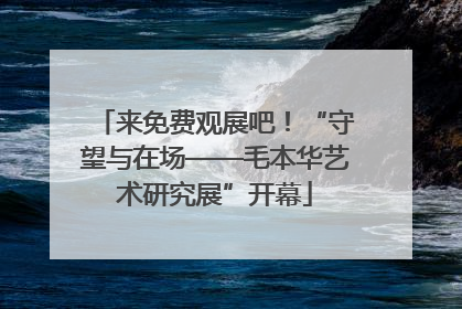 来免费观展吧！“守望与在场——毛本华艺术研究展”开幕