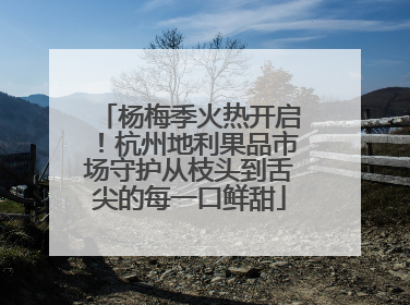 杨梅季火热开启！杭州地利果品市场守护从枝头到舌尖的每一口鲜甜