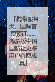 携带服务犬、国际客票预订……鸿蒙版中国国航让更多用户心愿成真