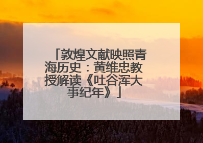 敦煌文献映照青海历史：黄维忠教授解读《吐谷浑大事纪年》