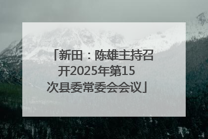 新田：陈雄主持召开2025年第15次县委常委会会议