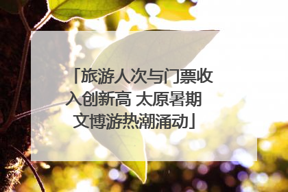 旅游人次与门票收入创新高 太原暑期文博游热潮涌动