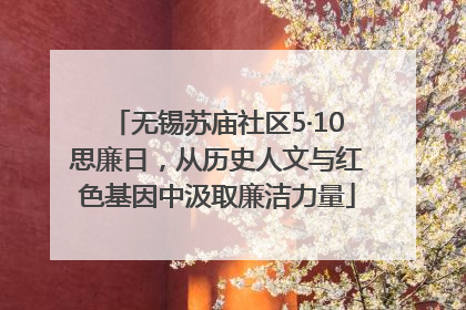 无锡苏庙社区5·10思廉日，从历史人文与红色基因中汲取廉洁力量