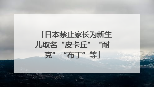 日本禁止家长为新生儿取名“皮卡丘”“耐克”“布丁”等