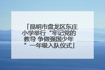 昆明市盘龙区东庄小学举行“牢记党的教导 争做强国少年”一年级入队仪式