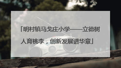 明村镇马戈庄小学——立德树人育桃李，创新发展谱华章