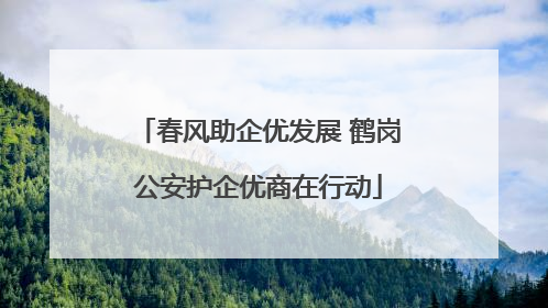 春风助企优发展 鹤岗公安护企优商在行动