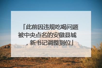 此前因违规吃喝问题被中央点名的安徽县城，新书记调整到位