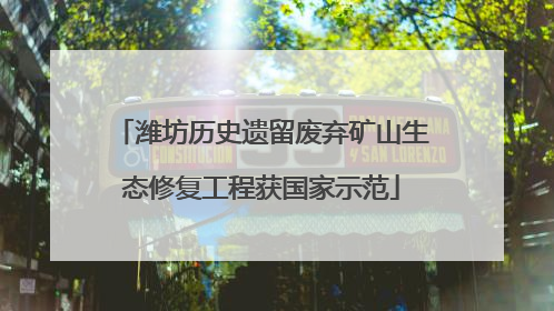 潍坊历史遗留废弃矿山生态修复工程获国家示范