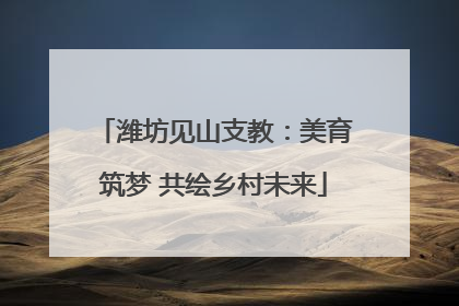潍坊见山支教：美育筑梦 共绘乡村未来
