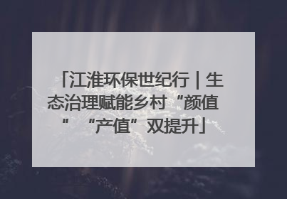 江淮环保世纪行｜生态治理赋能乡村“颜值”“产值”双提升