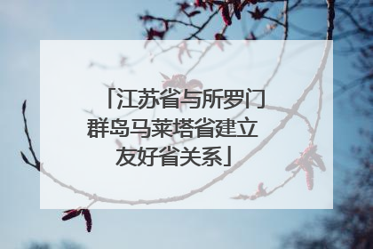 江苏省与所罗门群岛马莱塔省建立友好省关系