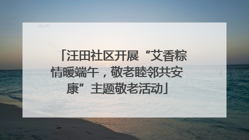 汪田社区开展“艾香粽情暖端午，敬老睦邻共安康”主题敬老活动