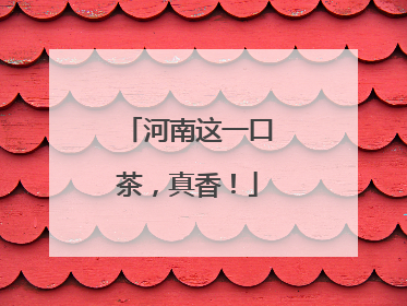 河南这一口茶，真香！