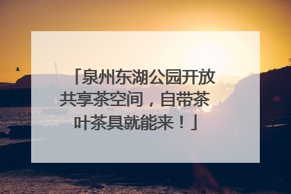 泉州东湖公园开放共享茶空间，自带茶叶茶具就能来！